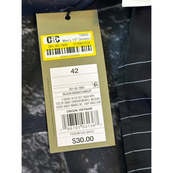 Goodfellow & Co Men's 10" Graves Striped Board Shorts, Charcoal, Size 42, NWT - Picture 4 of 6